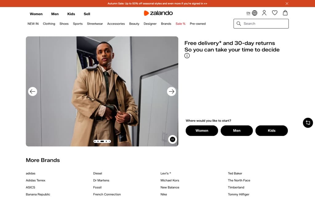 zalando.com screenshot