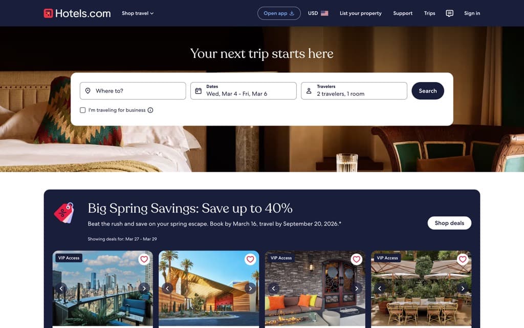 hotels.com screenshot